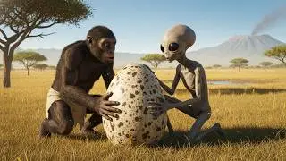 Giant Egg Raid Conflict | Early Hominids vs Giant Prehistoric Bird: First Contact Cooperation