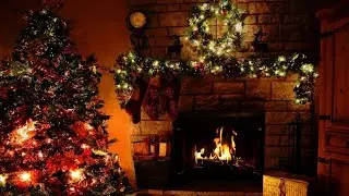 Instrumental Christmas Music with Crackling Fireplace (4 HOUR LOOP)