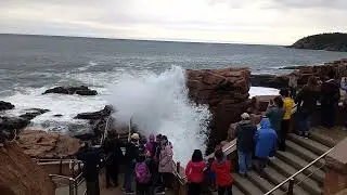 Great Waves Thunder Hole Acadia National Park October 2, 2019!  Hurricane season creates BIG WAVES!