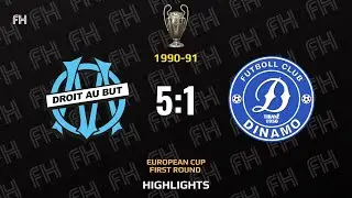 Olimpique Marseille 5-1 Dinamo Tirana ● European Cup 1990-91 ● 1st leg