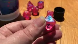 Re-inking my dice with acrylic paint