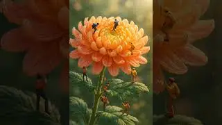 When Tiny People Discover a Giant Flower 😲🌼 | Unreal AI Magic! #aestheic #ai #cute #top