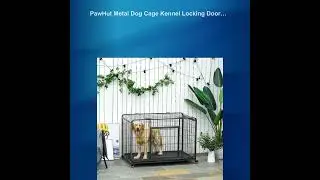 PawHut Metal Dog Cage Kennel Locking Door & Wheels Removable Tray Openable Top For Extra Large Pe...