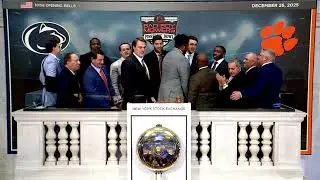 The NYSE welcomes Clemson and Penn State to celebrate their upcoming Pinstripe Bowl matchup!
