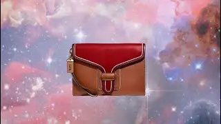Coach Courier Wristlet In Colorblock In Brass/Red Apple Multi 🍎Glovetanned Leather ❤️