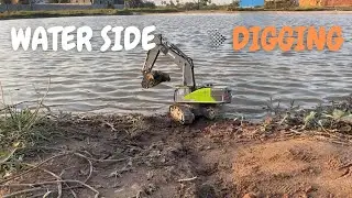 Excavator Huina 1593 Digging Sand in Water | RC Truck Lab
