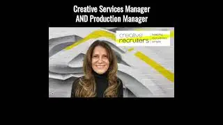 Creative Services Manager job AND Production Manager Job