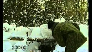 Siberian hunters meet a bear