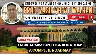 Sindh University Admission 2024 | Let's Introduce Prof. Dr.Yasir Arfat Malkani