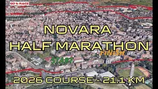 Novara Half Marathon 2026: 3D Video Course Map | 21.1 km - Novara