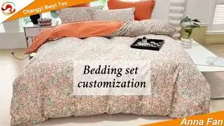 Customizable Floral Bedding Set Printed Design Bed Sheets Bright Color Duvet Cover Sets #bedsheets