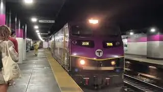 MBTA Commuter Rail, Amtrak Acela Express, and Orange Line Subway Trains at Boston Back Bay Station