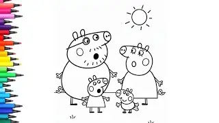 Peppa Pig Surprised Family Drawing, Painting & Coloring For Kids and Toddlers_Child Art