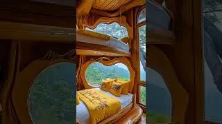 🌿 Luxury Treehouse Bedroom with Nature View 🌳✨ | Dream Wooden Cabin #shorts