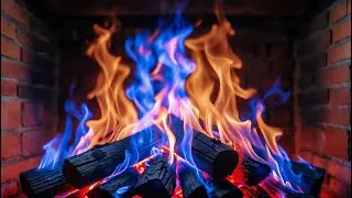 Enjoy A Color-changing Fireplace With Blue And Orange Flames And Intense Fire Glow