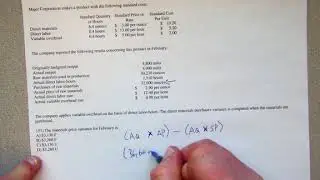 Materials Quantity and Price Variances