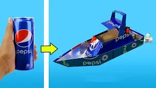 Make A Mini MotorBoat from pepsi Cans - Incredible Diy