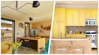 75 Yellow Kitchen With A Peninsula Design Ideas You'll Love ☆