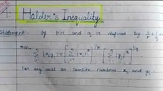 Holder's Inequality Theorem | Function Analysis |