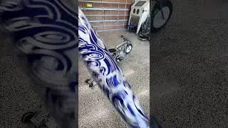 Custom engraved bat for Adam&rsquo;s drag minibike
