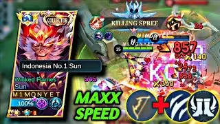 SUN USES THE MARKSMAN EMBLEM, HIS ATTACK SPEED IS VERY BRUTAL 😱 MLBB