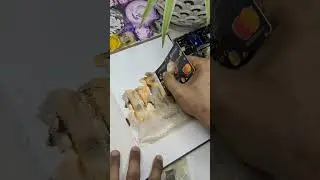 Watercolour Rock Mountain using a debit card | Watercolor Tips #watercolortutorial #happypainting
