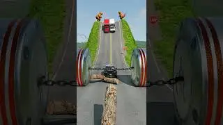 Cars & Cargo Vans vs Chained Hydraulic Crush - BeamNG.Drive