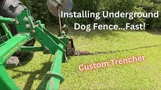 Installing underground Dog fence   homemade trencher