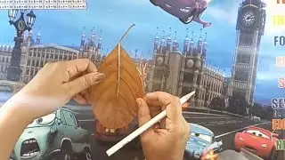 Art & Alongkarera । leaf Art work । jackfruit leaf Art work । left drawing ।