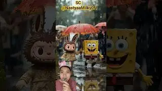 Labubu dan spongebob⁉️ jadi rongsokan 😱🥺 @NastyaaMilky0.1 #shorts #funny #dubbing