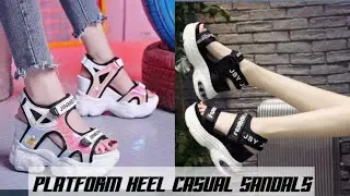 #korianstyle  peep - toe platform heel casual sandals//cute sandals//2021