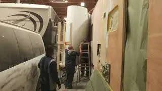 Installing Fiberglass Sheet on Class C motorhome