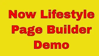 Now Lifestyle Page Builder Demo