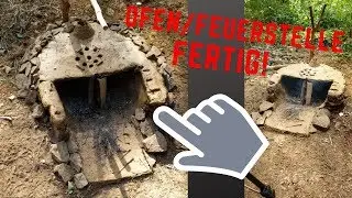 Bushcraft Lagerbau / Campbau #05 - Feuerstelle/Kochstelle fertig + Trapperbett