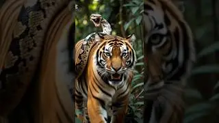 snake attack tiger #funny #wildliferescue #cute #animals #indiansafari #lion #tiger #httyd #cartoon