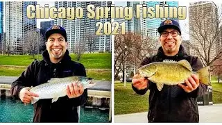 Chicago Spring Brown Trout and 4lb Smallmouth Bass Fishing