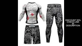 Men Tracksuit MMA No Gi Rashguard Jiu Jitsu T-shirt+Pants Boxing Jerseys Set BJJ Muay Thai Shorts Co