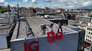 IG Bank unveils its new light sign on Rue du Rh&ocirc;ne in Geneva