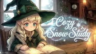Snowy Study Session ❄️ Cozy Witch Ambience | Relaxing Piano & Writing Sounds