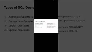 Watch and learn #sql #sqloperators #dataanalytics