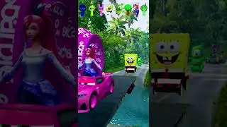 FUNNY CARS | THOMAS & BARBIE & SPONGE BOB & GUMMY BEAR & CRAZY FROG & SUPER MARIO & HUGGY WUGGY