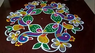 Ugadi rangolis 🦚 Ugadi special rangolis 🌺 5*3 dots ugadi rangolis #rangoli #ugadi