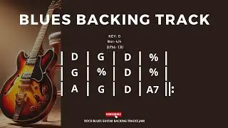 Shuffle Blues Backing Track in D 130 BPM