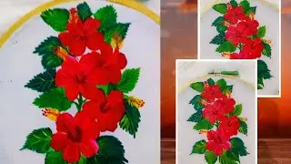 Draw tha picture of Hibiscus flower /easy Hibiscus flower painting # drawing # painting ❤️❤️❤️