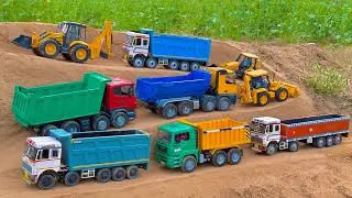 Jcb 3dx backhoe and Tata tipper truck 2518 parking videos | jcb cartoon | dumper gadi #2