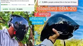 Steelbird Air 7Wings SBA-20 helmet unboxing full review || 2025 best helmet under ₹1700