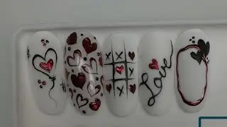 Nail School Inspo Assignment.#nail #nailschool #nailart #valentinenails 