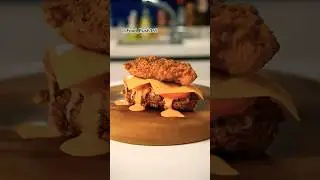 Double Checken 🍗Burger 🍔 ASMR Day -185 Of Daily Food Shorts #asmr #foodrush365