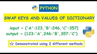 Python : Swap / Interchange keys and values of a dictionary