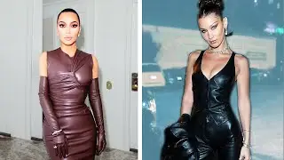 Celebs being trendsetters in leather outfits #shorts